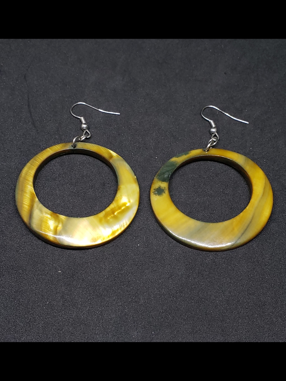 Shell Hoop Drop Earrings - Picture 3 of 4
